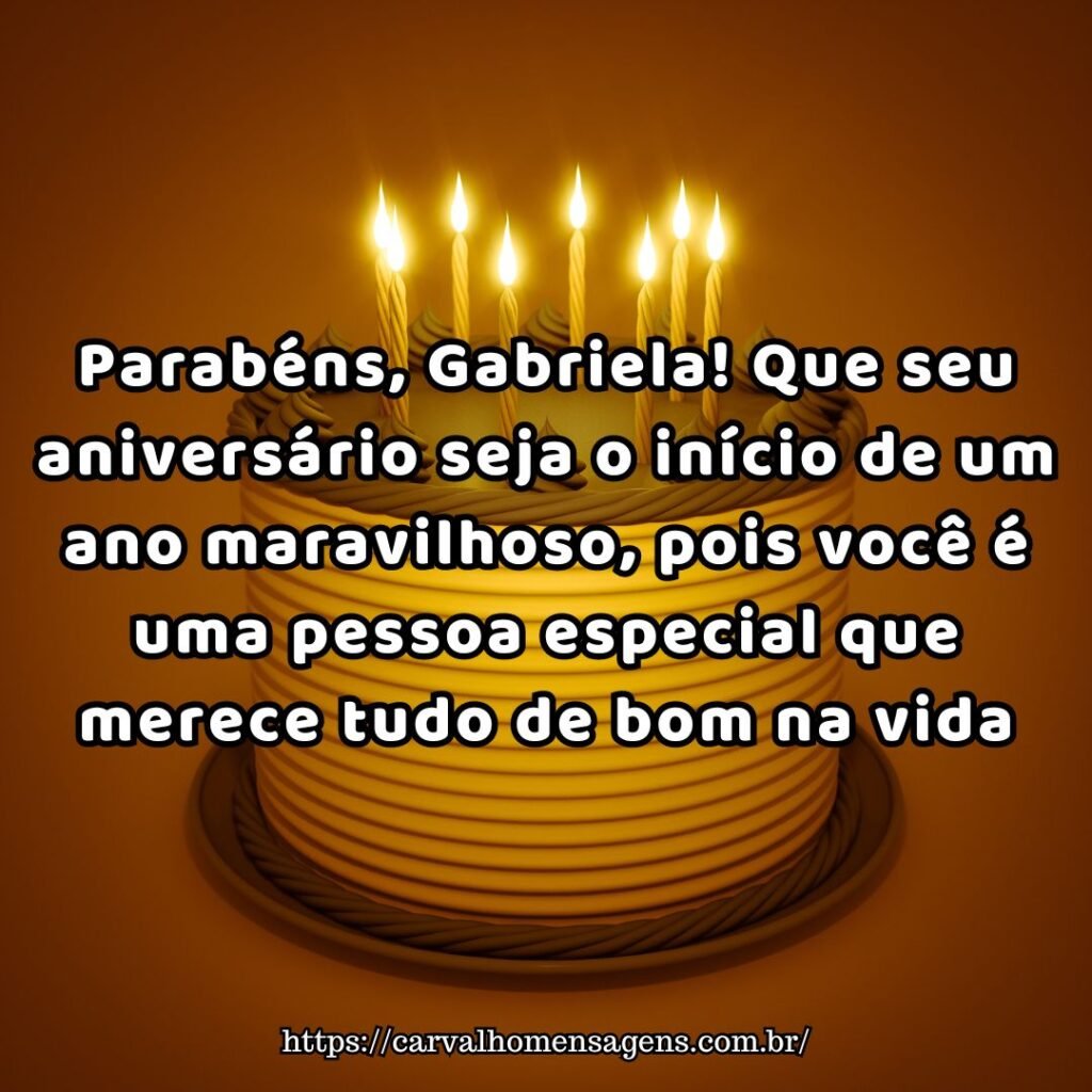 Mensagens de aniversário para Gabriela