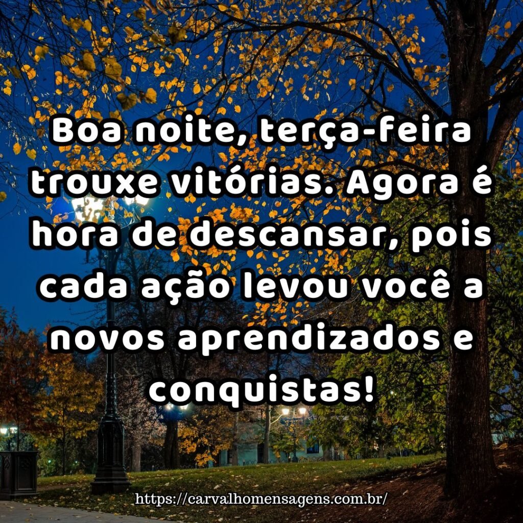 Mensagens de boa noite terça feira abençoada
