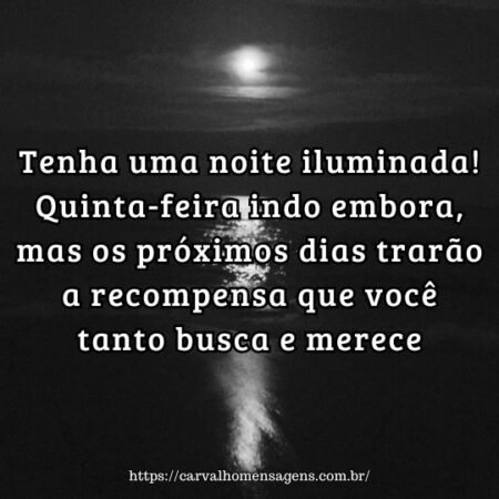 Tenha uma noite iluminada! Quinta-feira indo embora, mas os próximos dias trarão a recompensa que você tanto busca e merece. Tenha uma noite iluminada! Quinta-feira indo embora, mas os próximos dias trarão a recompensa que você tanto busca e merece.