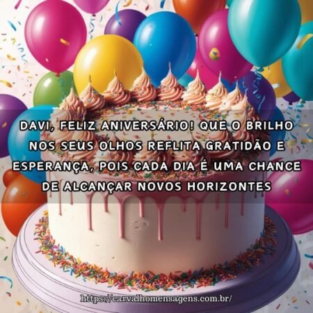 Davi, feliz aniversário! Que o brilho nos seus olhos reflita gratidão e esperança, pois cada dia é uma chance de alcançar novos horizontes. Davi, feliz aniversário! Que o brilho nos seus olhos reflita gratidão e esperança, pois cada dia é uma chance de alcançar novos horizontes.