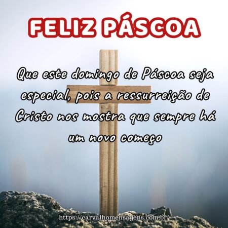Que este domingo de Páscoa seja especial, pois a ressurreição de Cristo nos mostra que sempre há um novo começo. Que este domingo de Páscoa seja especial, pois a ressurreição de Cristo nos mostra que sempre há um novo começo.