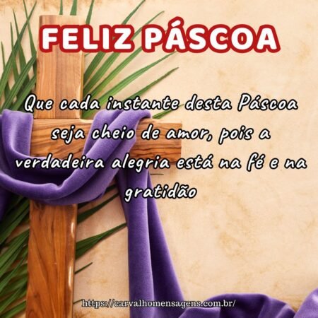 Que cada instante desta Páscoa seja cheio de amor, pois a verdadeira alegria está na fé e na gratidão. Que cada instante desta Páscoa seja cheio de amor, pois a verdadeira alegria está na fé e na gratidão.