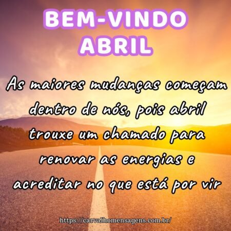As maiores mudanças começam dentro de nós, pois abril trouxe um chamado para renovar as energias e acreditar no que está por vir. As maiores mudanças começam dentro de nós, pois abril trouxe um chamado para renovar as energias e acreditar no que está por vir.