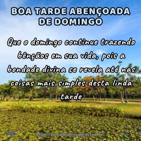 Que o domingo continue trazendo bênçãos em sua vida, pois a bondade divina se revela até nas coisas mais simples desta linda tarde. Que o domingo continue trazendo bênçãos em sua vida, pois a bondade divina se revela até nas coisas mais simples desta linda tarde.
