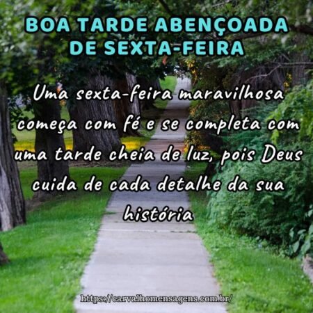 Uma sexta-feira maravilhosa começa com fé e se completa com uma tarde cheia de luz, pois Deus cuida de cada detalhe da sua história. Uma sexta-feira maravilhosa começa com fé e se completa com uma tarde cheia de luz, pois Deus cuida de cada detalhe da sua história.