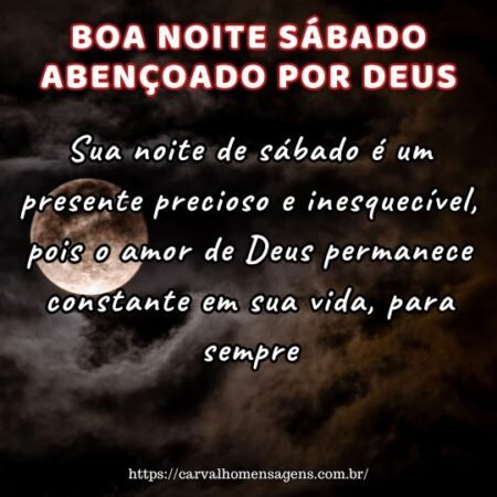 Sua noite de sábado é um presente precioso e inesquecível, pois o amor de Deus permanece constante em sua vida, para sempre. Sua noite de sábado é um presente precioso e inesquecível, pois o amor de Deus permanece constante em sua vida, para sempre.