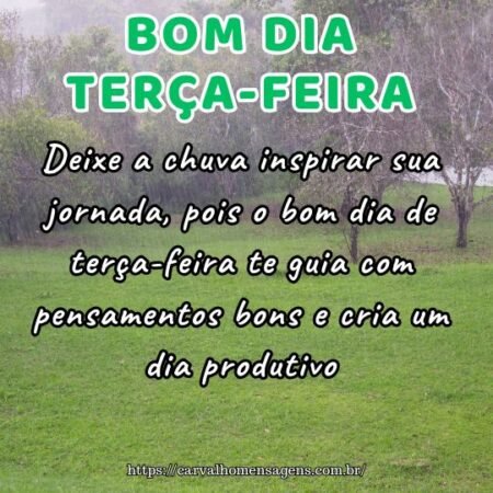 Deixe a chuva inspirar sua jornada, pois o bom dia de terça-feira te guia com pensamentos bons e cria um dia produtivo. Deixe a chuva inspirar sua jornada, pois o bom dia de terça-feira te guia com pensamentos bons e cria um dia produtivo.