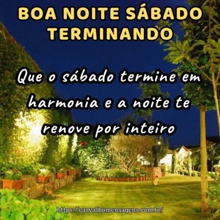 Que o sábado termine em harmonia e a noite te renove por inteiro. Que o sábado termine em harmonia e a noite te renove por inteiro.