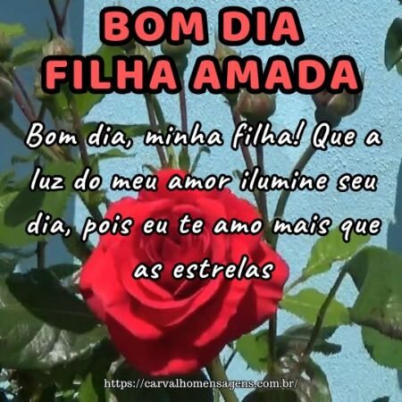 Bom dia, minha filha! Que a luz do meu amor ilumine seu dia, pois eu te amo mais que as estrelas. Bom dia, minha filha! Que a luz do meu amor ilumine seu dia, pois eu te amo mais que as estrelas.