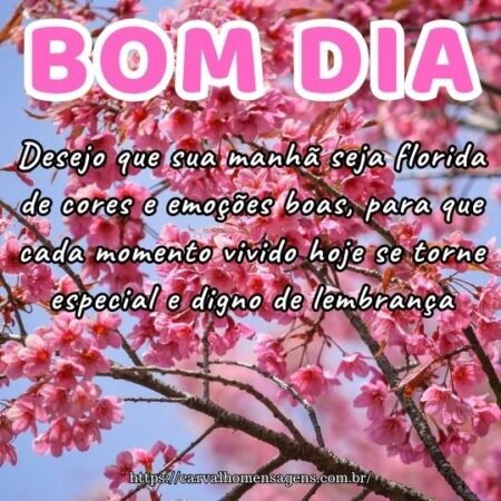 Desejo que sua manhã seja florida de cores e emoções boas, para que cada momento vivido hoje se torne especial e digno de lembrança. Desejo que sua manhã seja florida de cores e emoções boas, para que cada momento vivido hoje se torne especial e digno de lembrança.
