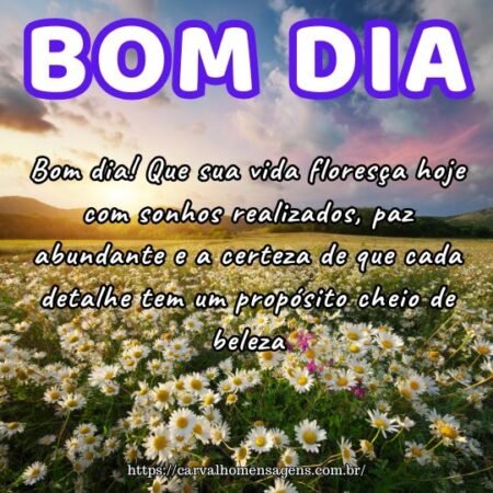 Bom dia! Que sua vida floresça hoje com sonhos realizados, paz abundante e a certeza de que cada detalhe tem um propósito cheio de beleza. Bom dia! Que sua vida floresça hoje com sonhos realizados, paz abundante e a certeza de que cada detalhe tem um propósito cheio de beleza.