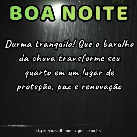 Durma tranquilo! Que o barulho da chuva transforme seu quarto em um lugar de proteção, paz e renovação. Durma tranquilo! Que o barulho da chuva transforme seu quarto em um lugar de proteção, paz e renovação.