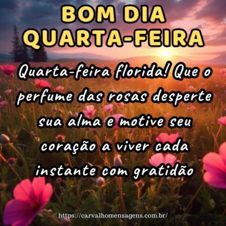 Quarta-feira florida! Que o perfume das rosas desperte sua alma e motive seu coração a viver cada instante com gratidão.