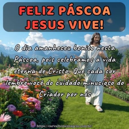 O dia amanheceu bonito nesta Páscoa, pois celebramos a vida eterna de Cristo. Que cada cor lembre você do cuidado minucioso do Criador por nós.